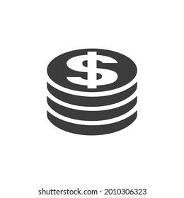 Coin Payment Icon Isolated on Black and White Vector Graphic