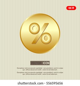 coin and percent sign vector