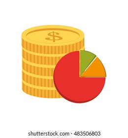 coin and pie chart icon 
