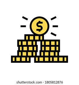 coin pile color icon vector. coin pile sign. isolated symbol illustration