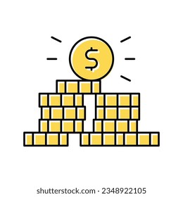 coin pile color icon vector. coin pile sign. isolated symbol illustration