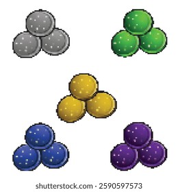 coin pixel art game elements illustration