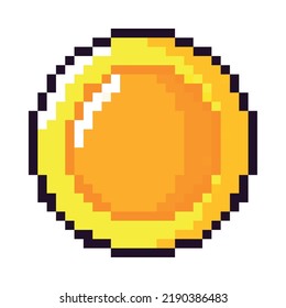 icono de imagen de píxel de moneda aislado