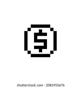 coin pixel perfect icon design. Flat style design isolated on white background. Vector illustration