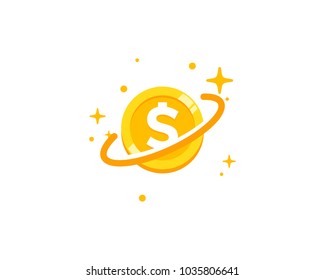 Coin Planet Icon Logo Design Element