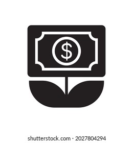 Coin Plant Filled Icon Vector Illustration