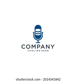 Plantilla de diseño vectorial del logotipo del podcast de moneda. para empresas financieras, etc.