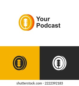 Coin Podcast Yellow Logo Vector
