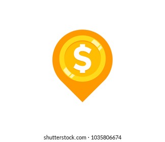 Coin Point Icon Logo Design Element