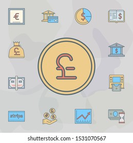 coin pound dusk style line icon. Universal set of banking for website design and development, app development