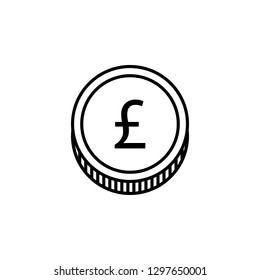 coin, pound icon. Element of finance illustration. Signs and symbols icon can be used for web, logo, mobile app, UI, UX on white background