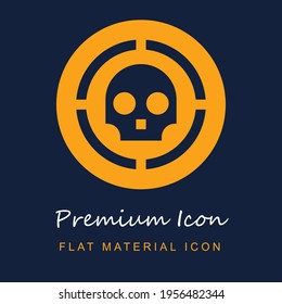 Coin premium material ui ux isolated vector icon in navy blue and orange colors