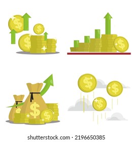 coin profit or about profit icon for design graphic business. vector illustration EPS10