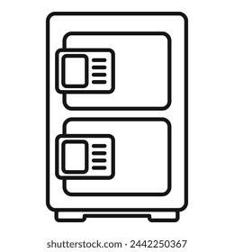 Coin profit ui box icon outline vector. Access fixed. Coin fintech dollar money