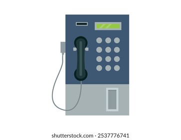 Moneda de teléfono público. Ilustración plana simple.

