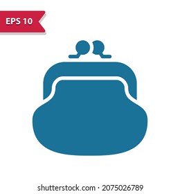 Coin Purse, Change Purse, Wallet Icon. Professional pixel-aligned icon in glyph style.