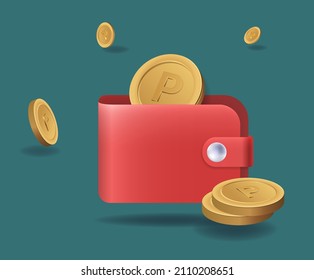 Eine Münztasche voll mit Punktgrafik-Set. Gold, 3d, Dollar, Vermögen, bezahlen. Vektorgrafik. Handgezeichnet.