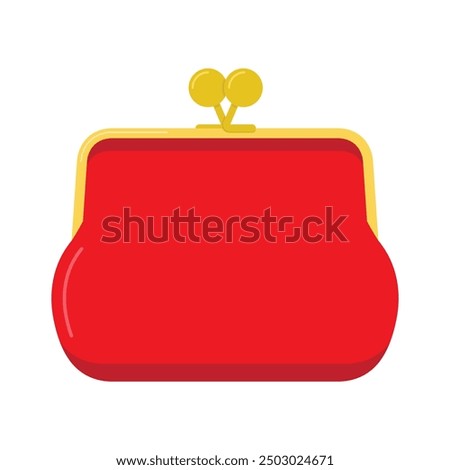 coin purse gold red flat design vector illustration