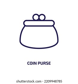 coin purse icon from business collection. Thin linear coin purse, business, dollar outline icon isolated on white background. Line vector coin purse sign, symbol for web and mobile