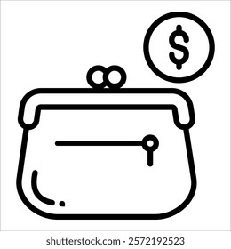 Coin Purse Icon Element For Design