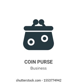 Coin purse vector icon on white background. Flat vector coin purse icon symbol sign from modern business collection for mobile concept and web apps design.