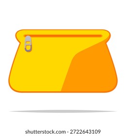 Bolsa moeda com vetor zíper ilustração isolada