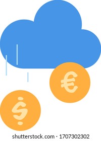 diseño plano de la ilustración del vector de lluvia