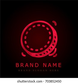 Coin red chromium metallic logo