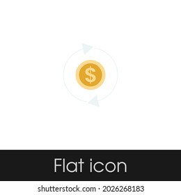 coin refresh Flat icon Design Isolated White Background, Eps 10
