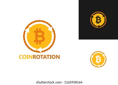Coin Rotation Logo Template Design Vector, Emblem, Design Concept, Creative Symbol, Icon