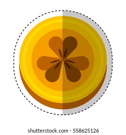 coin with Saint patricks clover icon vector illustration design