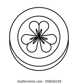 coin with Saint patricks clover icon vector illustration design