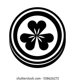 coin with Saint patricks clover icon vector illustration design
