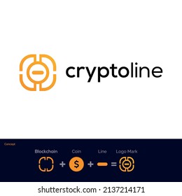 Logo-Vorlage für Münzservice. Ursprünglicher Buchstabe C Logo, Symbol - Vector Digital Geld. Blockkette, Finanzsymbol. Flache Vektorgrafik, Logotype Finanzgesellschaft, Logo-Vektormünzen und Geld.