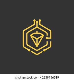 Coin service logo template. Initial letter C logo, icon - Vector Digital money.EPS 10