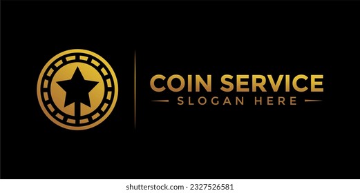 Coin service logo template. Initial letter C logo, icon - Vector Digital money. Block chain, finance symbol. Flat style vector illustration, Logotype financial company, logo vector coins and money.