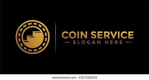 Coin service logo template. Initial letter C logo, icon - Vector Digital money. Block chain, finance symbol. Flat style vector illustration, Logotype financial company, logo vector coins and money.