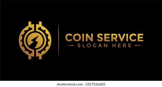 Coin service logo template. Initial letter C logo, icon - Vector Digital money. Block chain, finance symbol. Flat style vector illustration, Logotype financial company, logo vector coins and money.