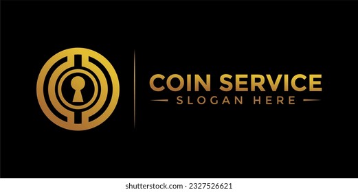 Coin service logo template. Initial letter C logo, icon - Vector Digital money. Block chain, finance symbol. Flat style vector illustration, Logotype financial company, logo vector coins and money.