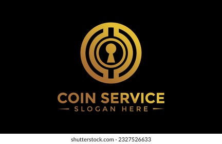 Coin service logo template. Initial letter C logo, icon - Vector Digital money. Block chain, finance symbol. Flat style vector illustration, Logotype financial company, logo vector coins and money.