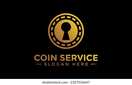 Coin service logo template. Initial letter C logo, icon - Vector Digital money. Block chain, finance symbol. Flat style vector illustration, Logotype financial company, logo vector coins and money.