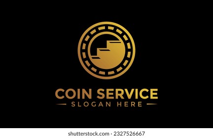 Coin service logo template. Initial letter C logo, icon - Vector Digital money. Block chain, finance symbol. Flat style vector illustration, Logotype financial company, logo vector coins and money.