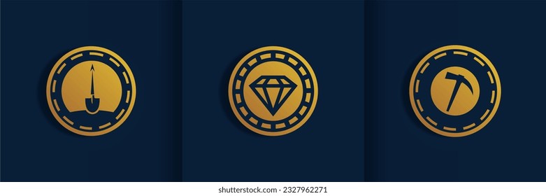 Coin service logo template. Vector Digital money. Block chain, finance symbol. Flat style vector illustration, Logotype financial company, logo vector coins and money.