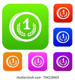 Coin set icon in different colors isolated vector illustration. Premium collection