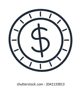 coin silhouette design over white