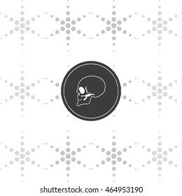 Coin with a skull. Symbol of pirates, danger, death, Halloween. Flat illustration.
