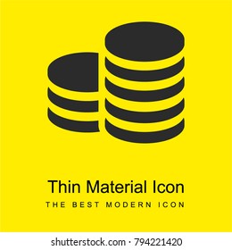 Coin stack bright yellow material minimal icon or logo design