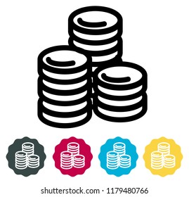 Coin Stack - Free Market - Icon as EPS 10 File
