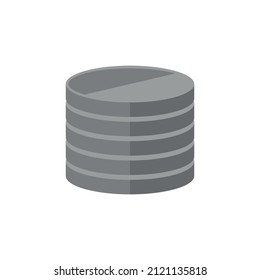 Coin stack grey flat vector icon