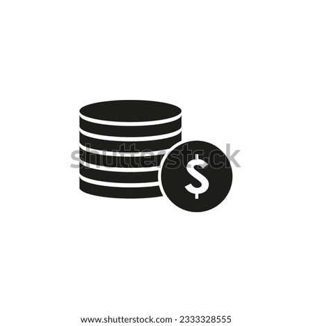 Coin stack icon. Business pay concept. Money dollar symbol. A column of coins. Vector illustration. EPS 10.